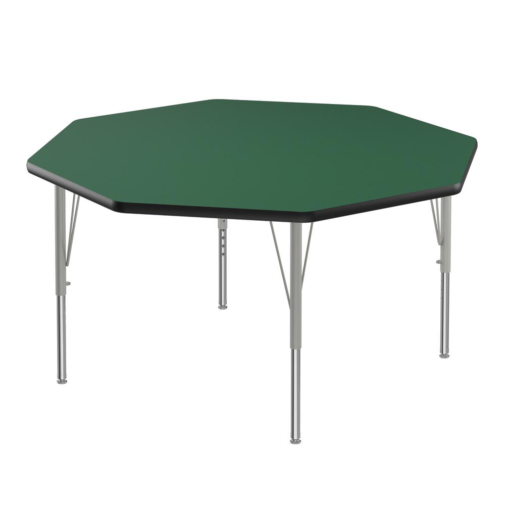 Deluxe High-Pressure Top Activity Tables 48x48", OCTAGONAL, GREEN, SILVER MIST. Picture 5