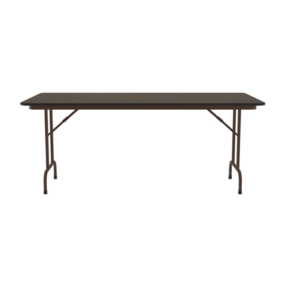Deluxe High Pressure Top Folding Table, 36x96", RECTANGULAR WALNUT BROWN. Picture 4