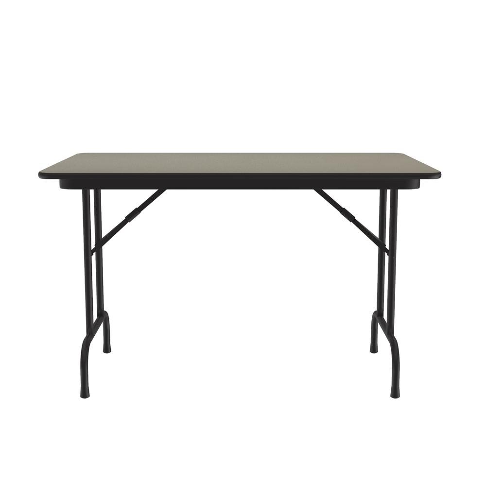 Deluxe High Pressure Top Folding Table, 30x48", RECTANGULAR, SAVANNAH SAND BLACK. Picture 4
