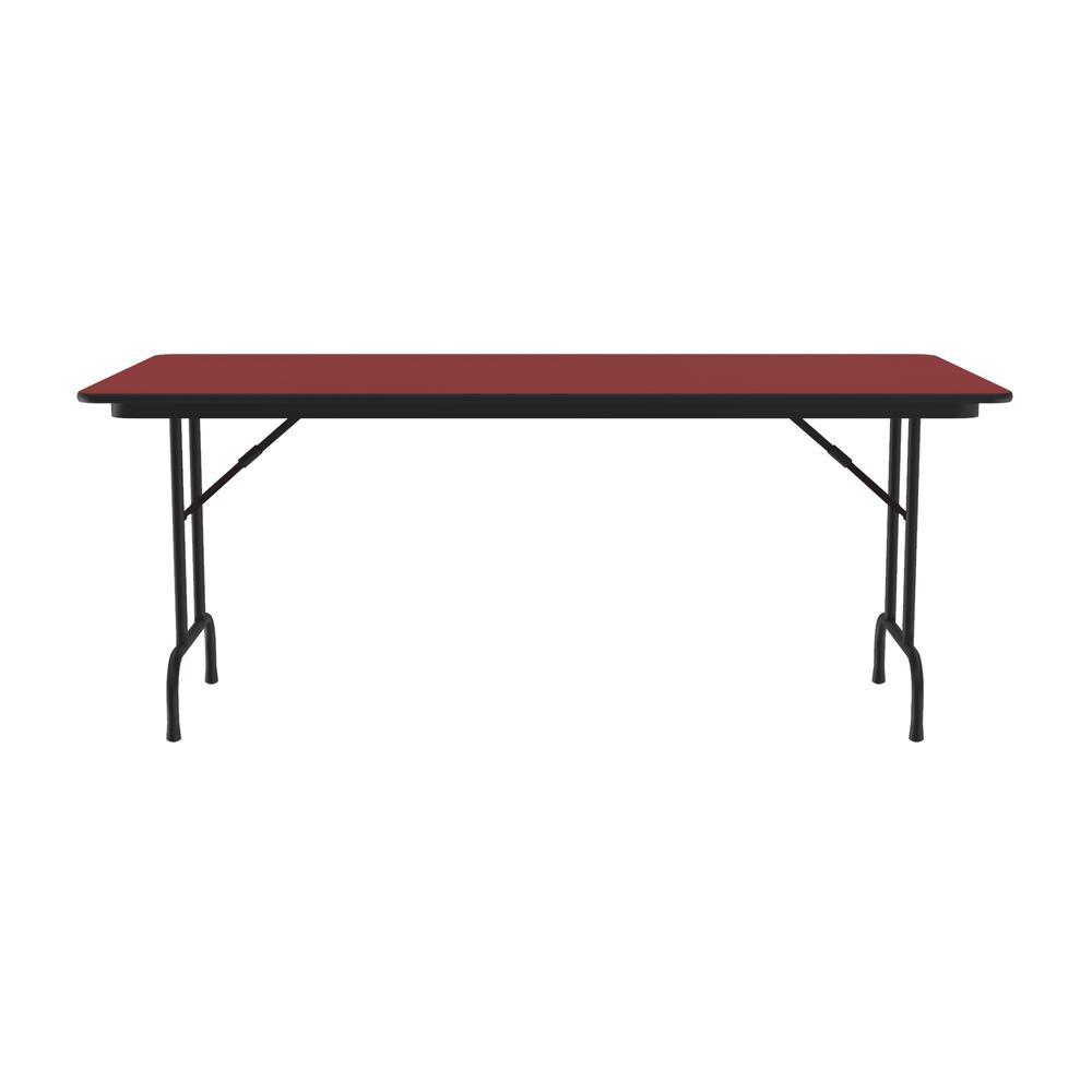 Deluxe High Pressure Top Folding Table 36x96", RECTANGULAR, RED BLACK. Picture 3