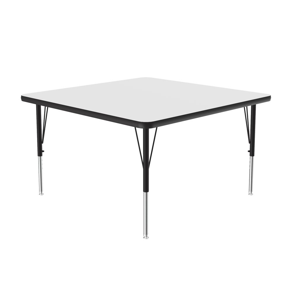 Deluxe High-Pressure Top Activity Tables 36x36", SQUARE WHITE, BLACK/CHROME. Picture 8