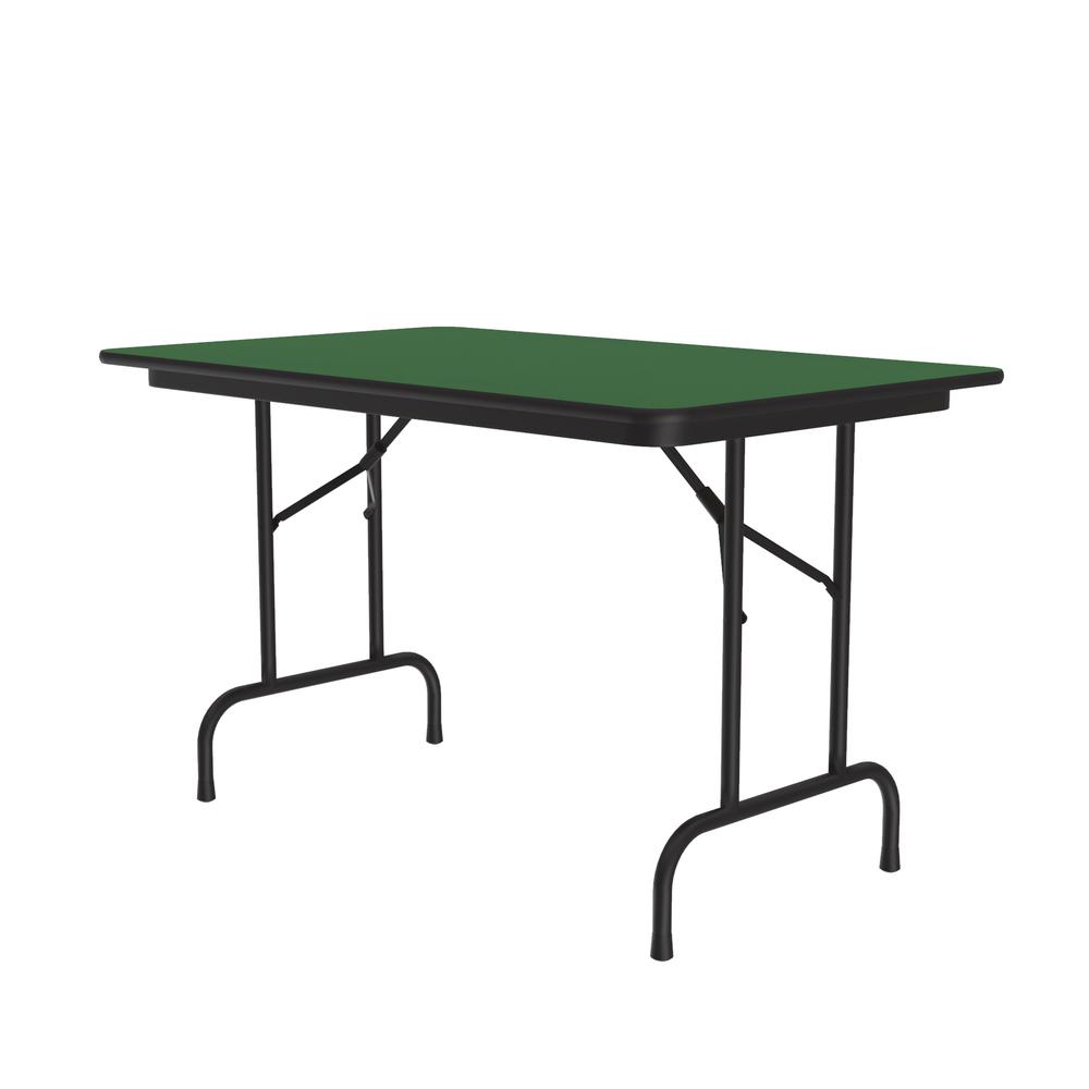 Deluxe High Pressure Top Folding Table 30x48", RECTANGULAR GREEN, BLACK. Picture 2