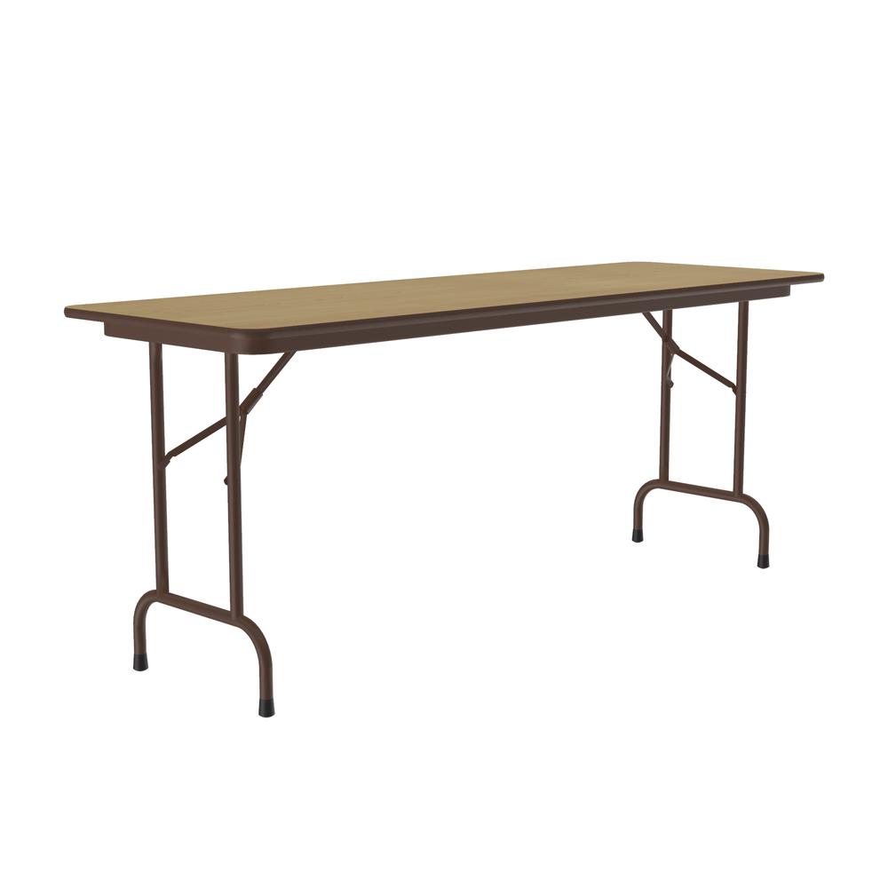 Deluxe High Pressure Top Folding Table, 24x96" RECTANGULAR, FUSION MAPLE BROWN. Picture 6