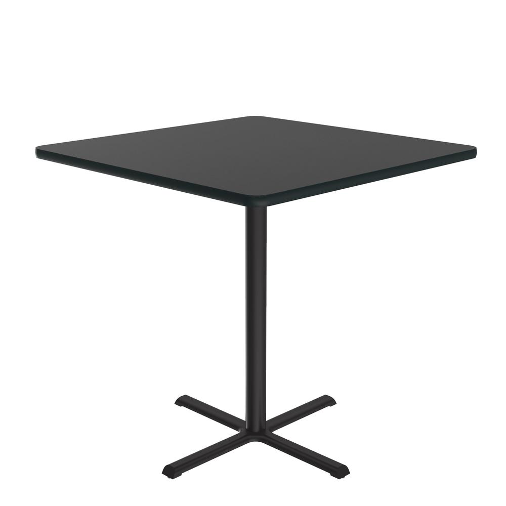 Bar Stool/Standing Height Commercial Laminate Café and Breakroom Table, 42x42" SQUARE BLACK GRANITE, BLACK. Picture 4