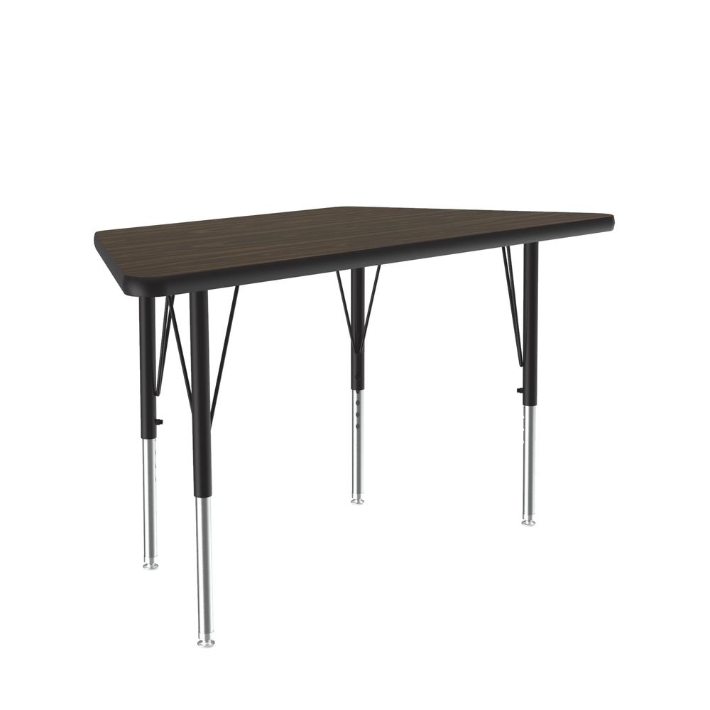 Deluxe High-Pressure Top Activity Tables 24x48" TRAPEZOID, WALNUT BLACK/CHROME. Picture 2