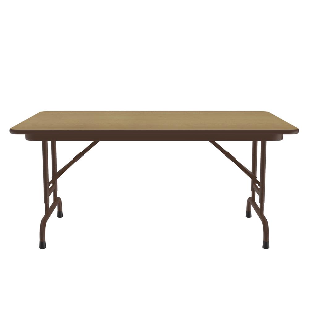 Adjustable Height High Pressure Top Folding Table, 30x48", RECTANGULAR, FUSION MAPLE BROWN. Picture 1