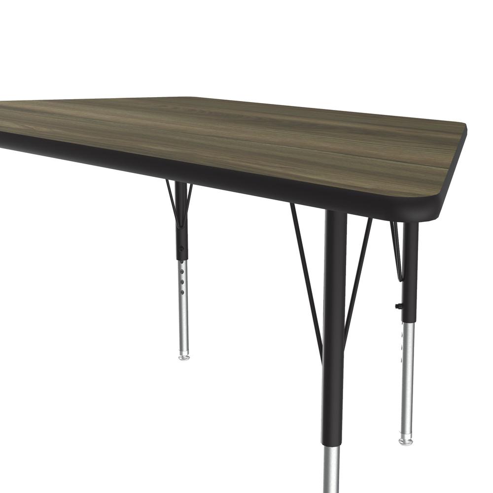 Deluxe High-Pressure Top Activity Tables 30x60", TRAPEZOID COLONIAL HICKORY, BLACK/CHROME. Picture 5