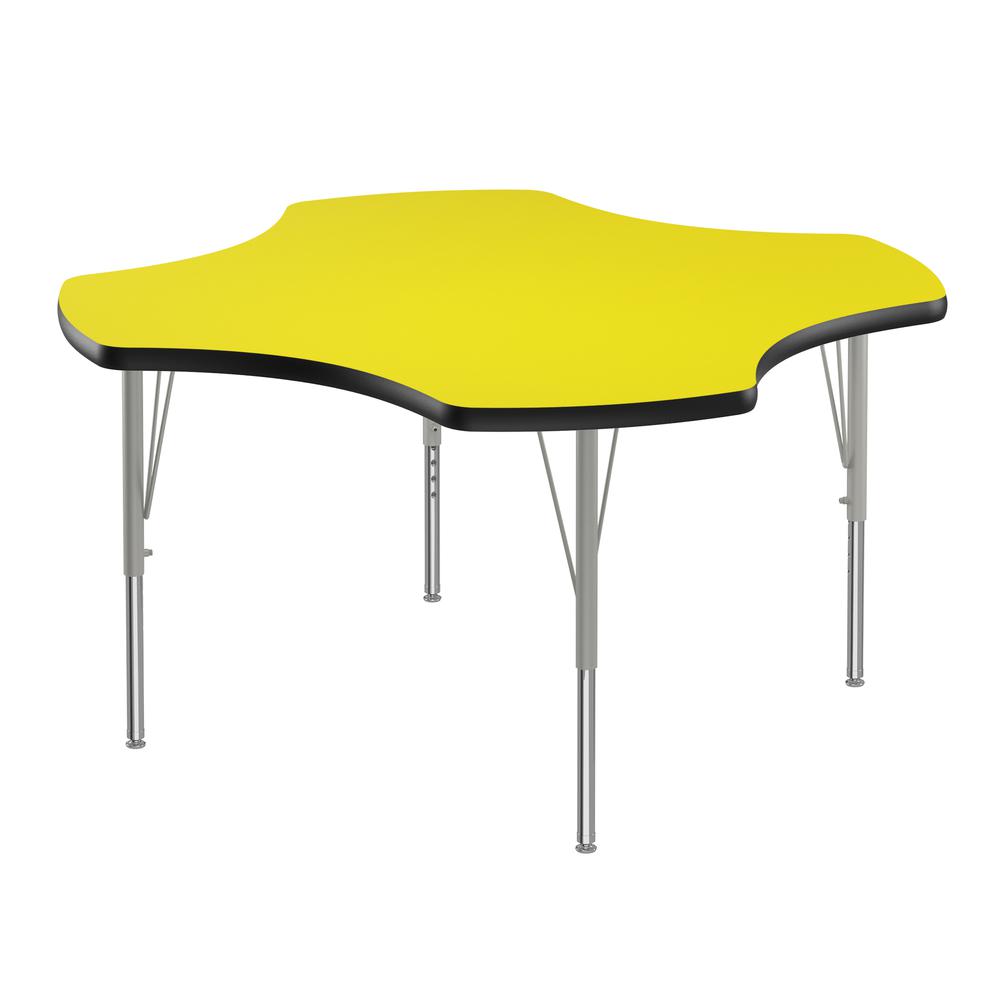 Deluxe High-Pressure Top Activity Tables 48x48" CLOVER, YELLOW  SILVER MIST. Picture 3