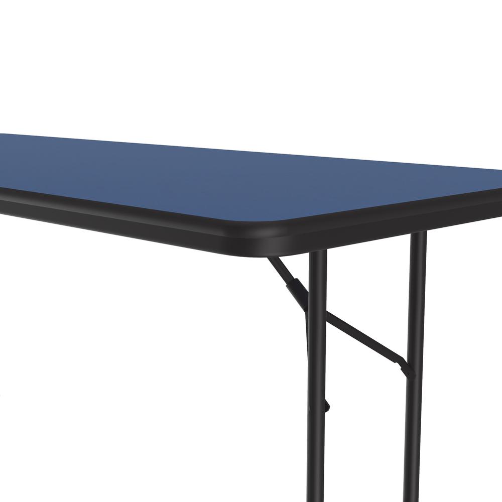 Deluxe High Pressure Top Folding Table 30x72", RECTANGULAR, BLUE, BLACK. Picture 8