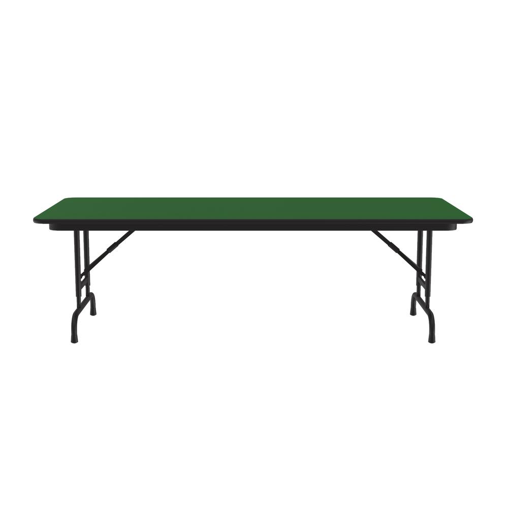 Adjustable Height High Pressure Top Folding Table 30x72", RECTANGULAR GREEN, BLACK. Picture 1