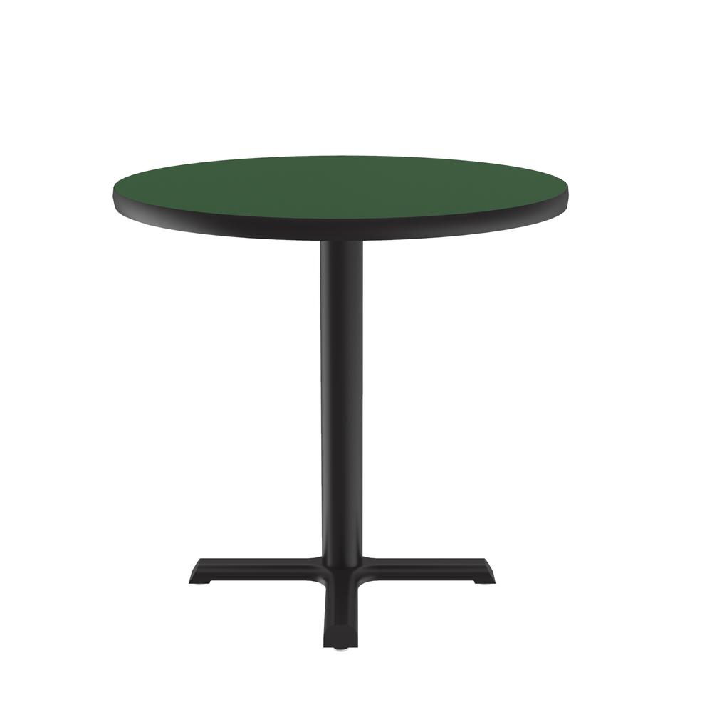 Table Height Deluxe High-Pressure Café and Breakroom Table, 48x48" ROUND GREEN, BLACK. Picture 3