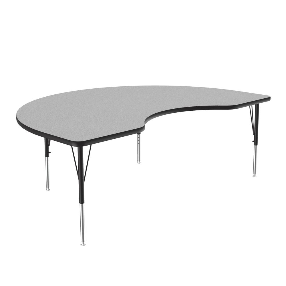 Commercial Laminate Top Activity Tables 48x72" KIDNEY, GRAY GRANITE BLACK/CHROME. Picture 3