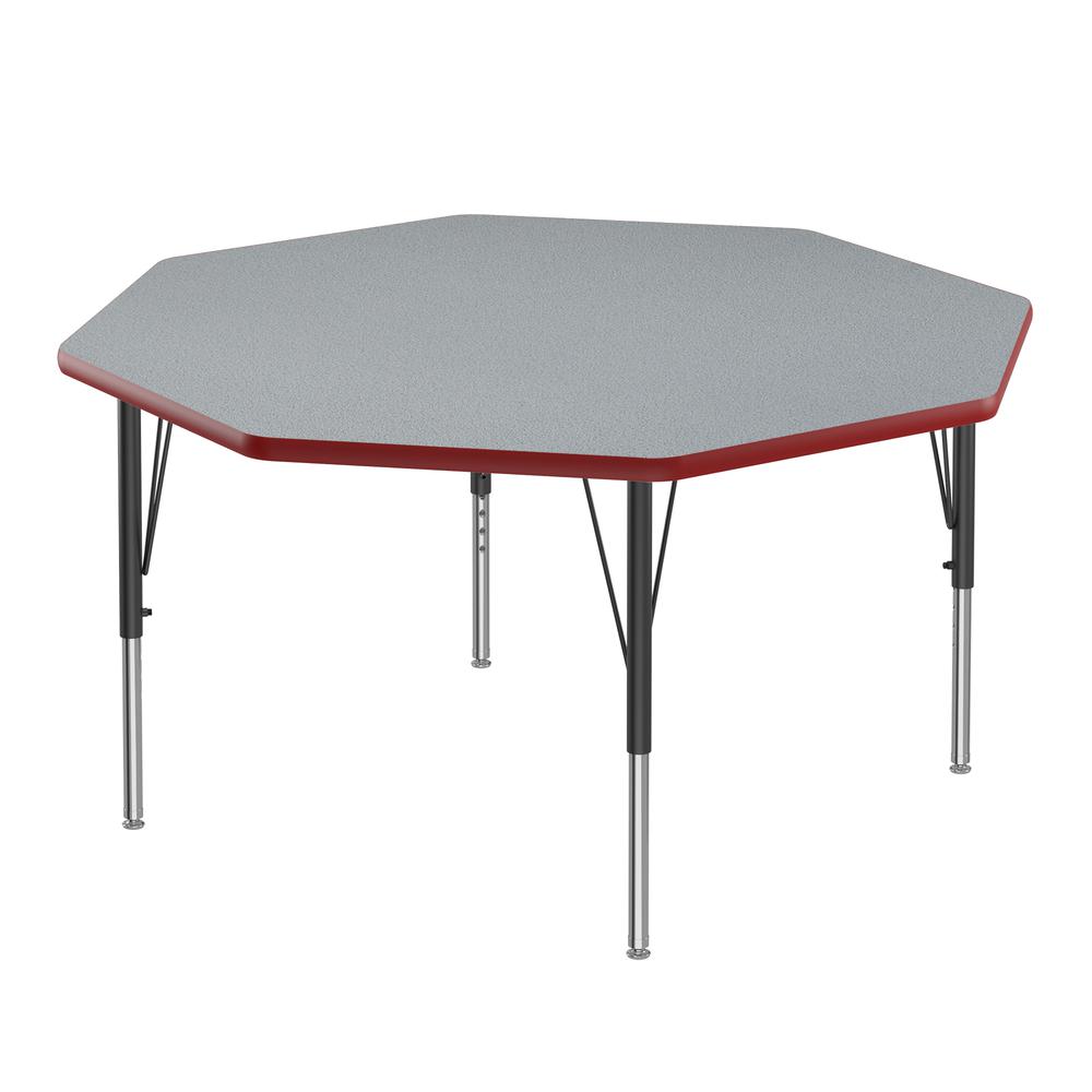 Deluxe High-Pressure Top Activity Tables 48x48" OCTAGONAL GRAY GRANITE, BLACK/CHROME. Picture 1