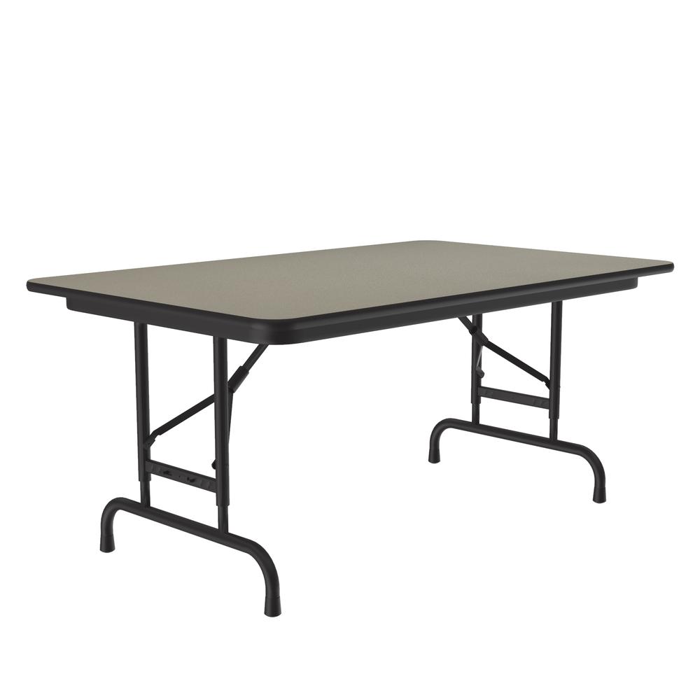 Adjustable Height High Pressure Top Folding Table 30x48", RECTANGULAR, SAVANNAH SAND, BLACK. Picture 4