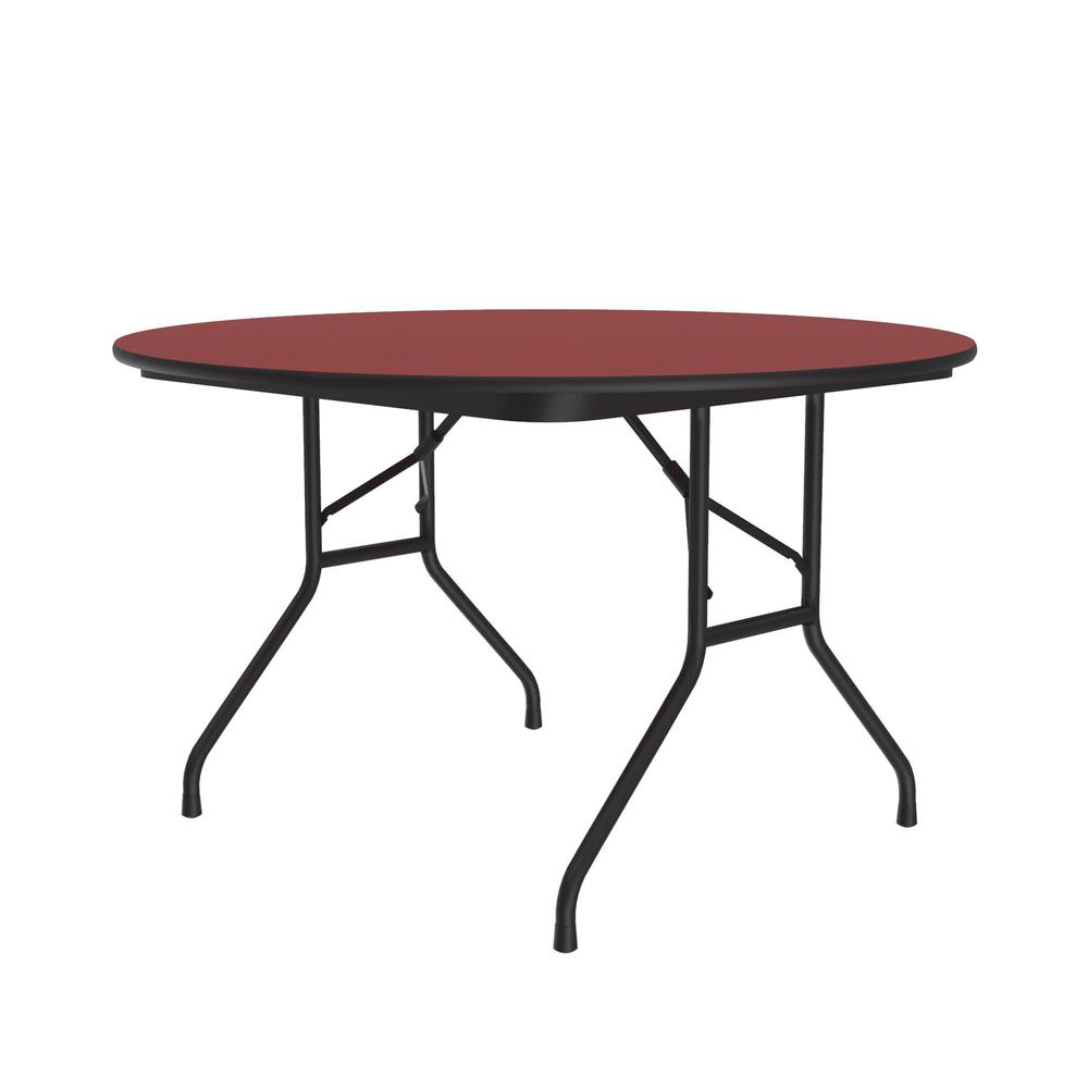 Deluxe High Pressure Top Folding Table 48x48" ROUND, RED, BLACK. Picture 5