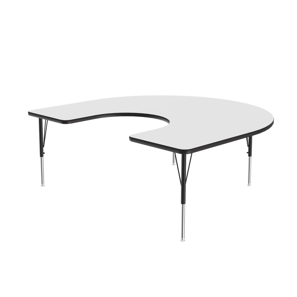 Deluxe High-Pressure Top Activity Tables 60x66", HORSESHOE WHITE, BLACK/CHROME. Picture 1