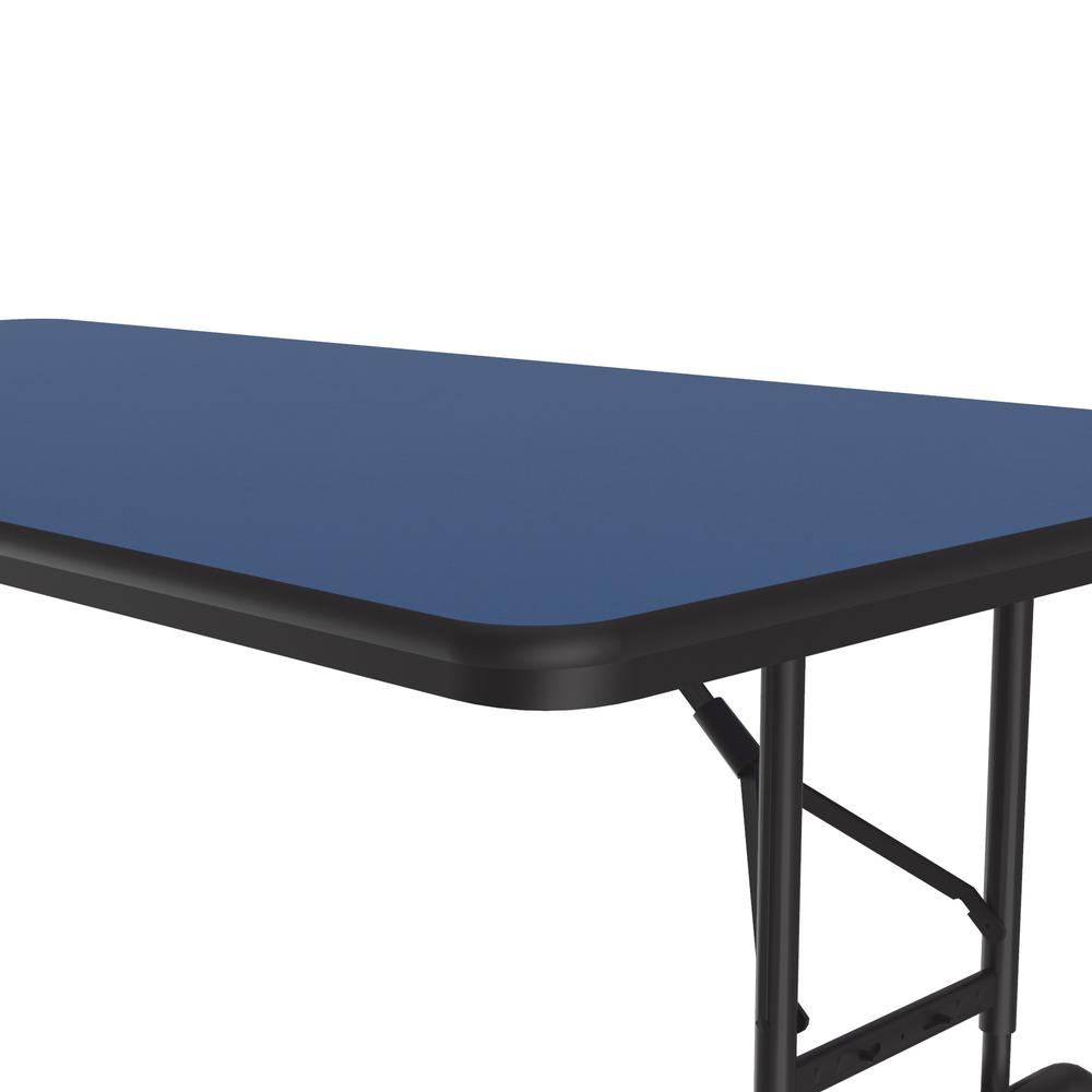 Adjustable Height High Pressure Top Folding Table, 36x72", RECTANGULAR, BLUE, BLACK. Picture 6