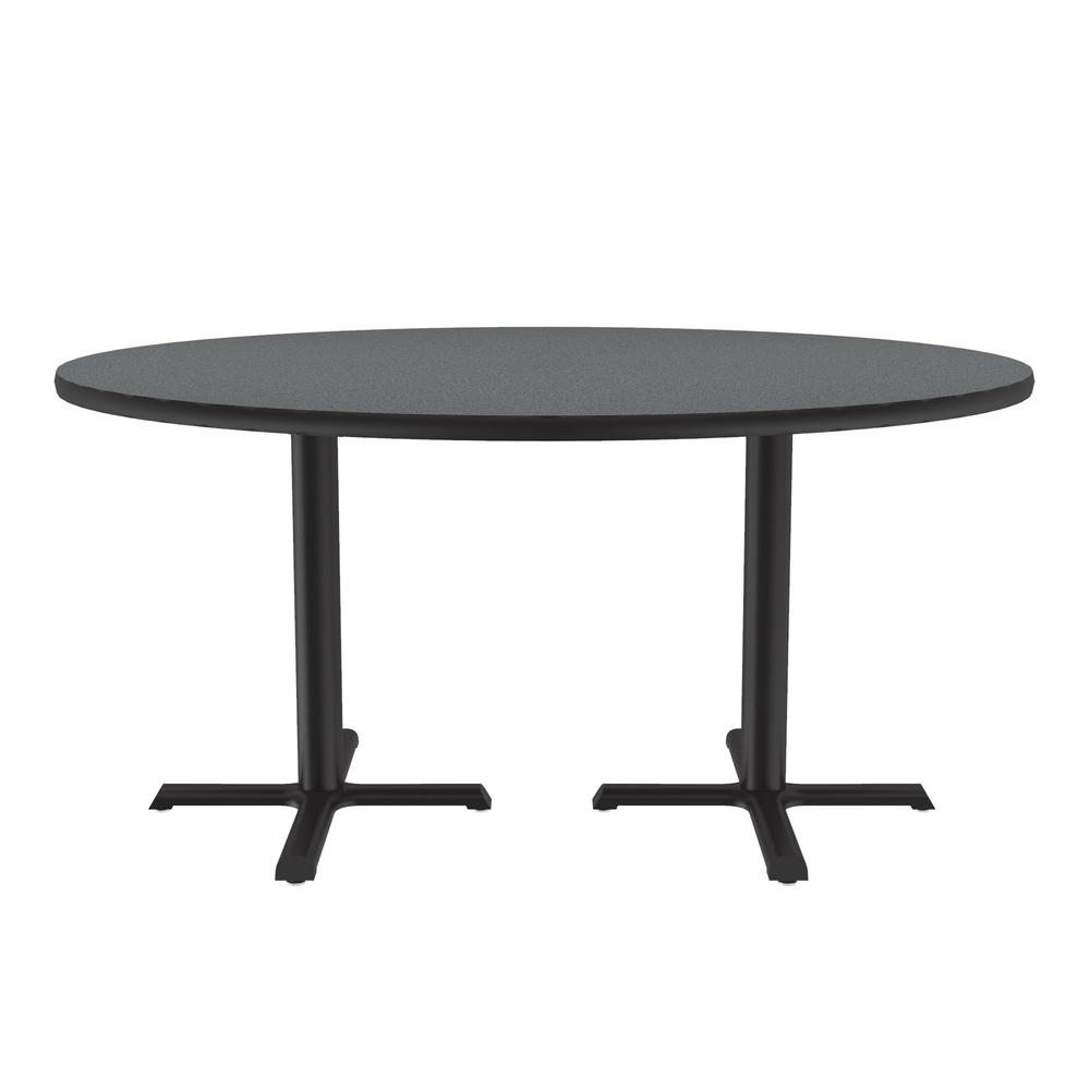 Table Height Deluxe High-Pressure Café and Breakroom Table, 60x60" ROUND, MONTANA GRANITE BLACK. Picture 9