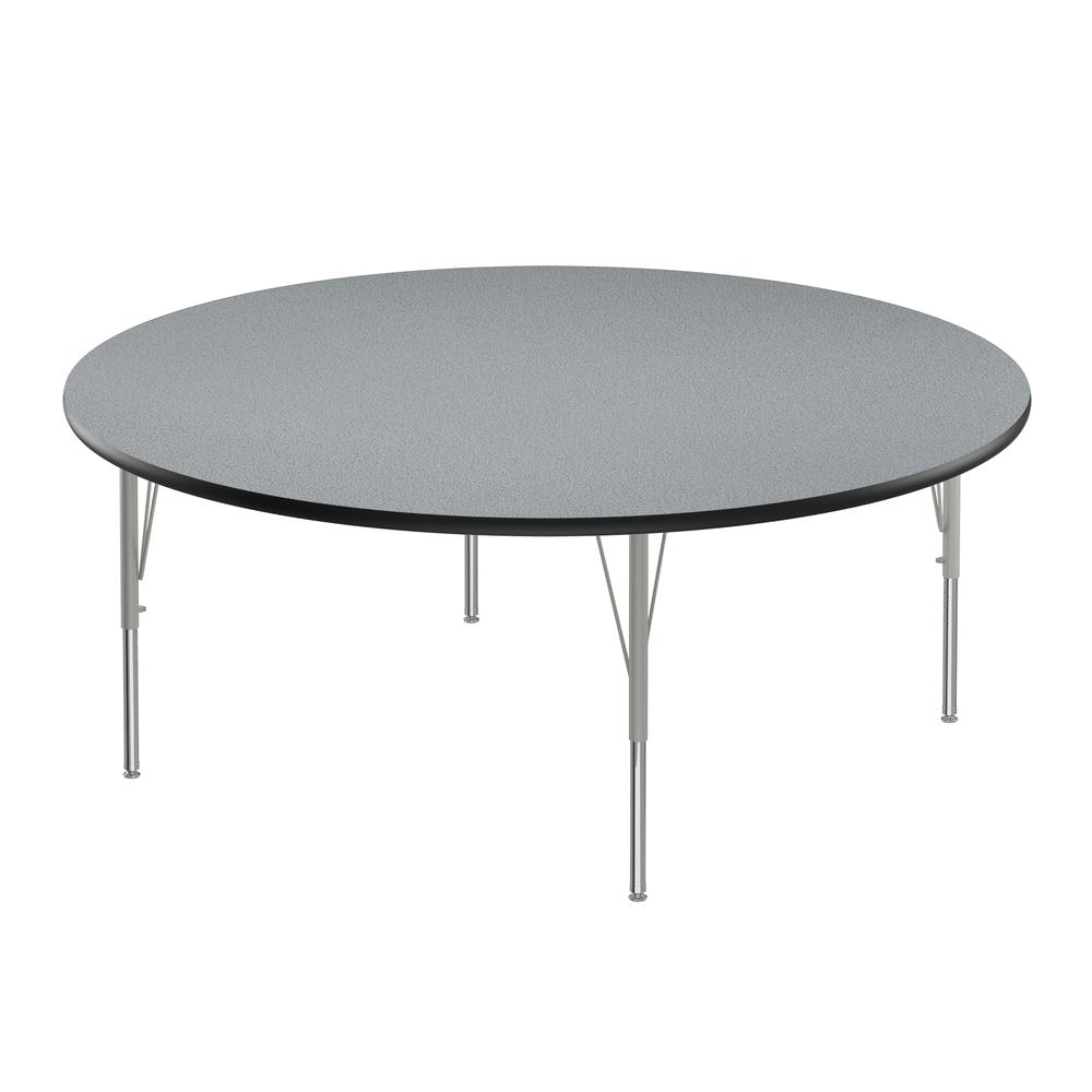 Commercial Laminate Top Activity Tables, 60x60", ROUND GRAY GRANITE SILVER MIST. Picture 1