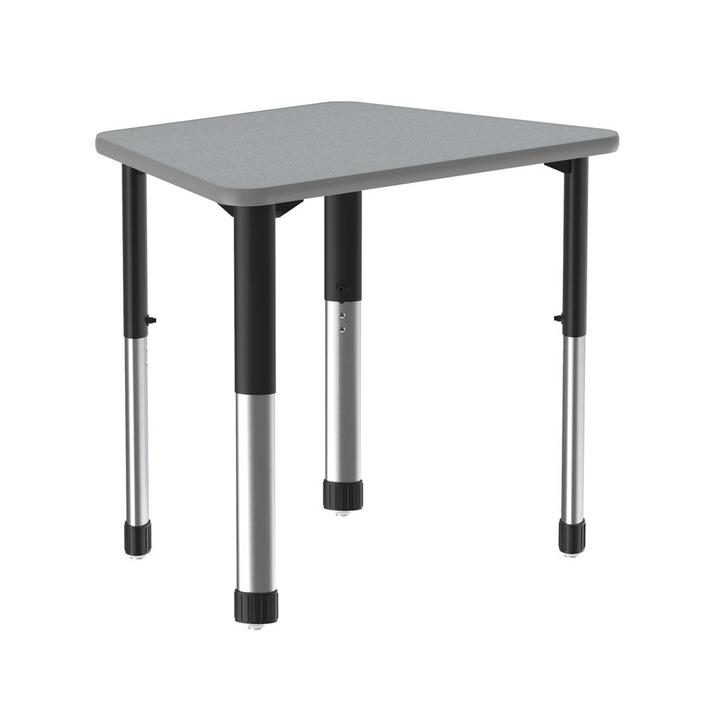 Commercial Lamiante Top Collaborative Desk, 33x23" TRAPEZOID GRAY GRANITE, BLACK/CHROME. Picture 1