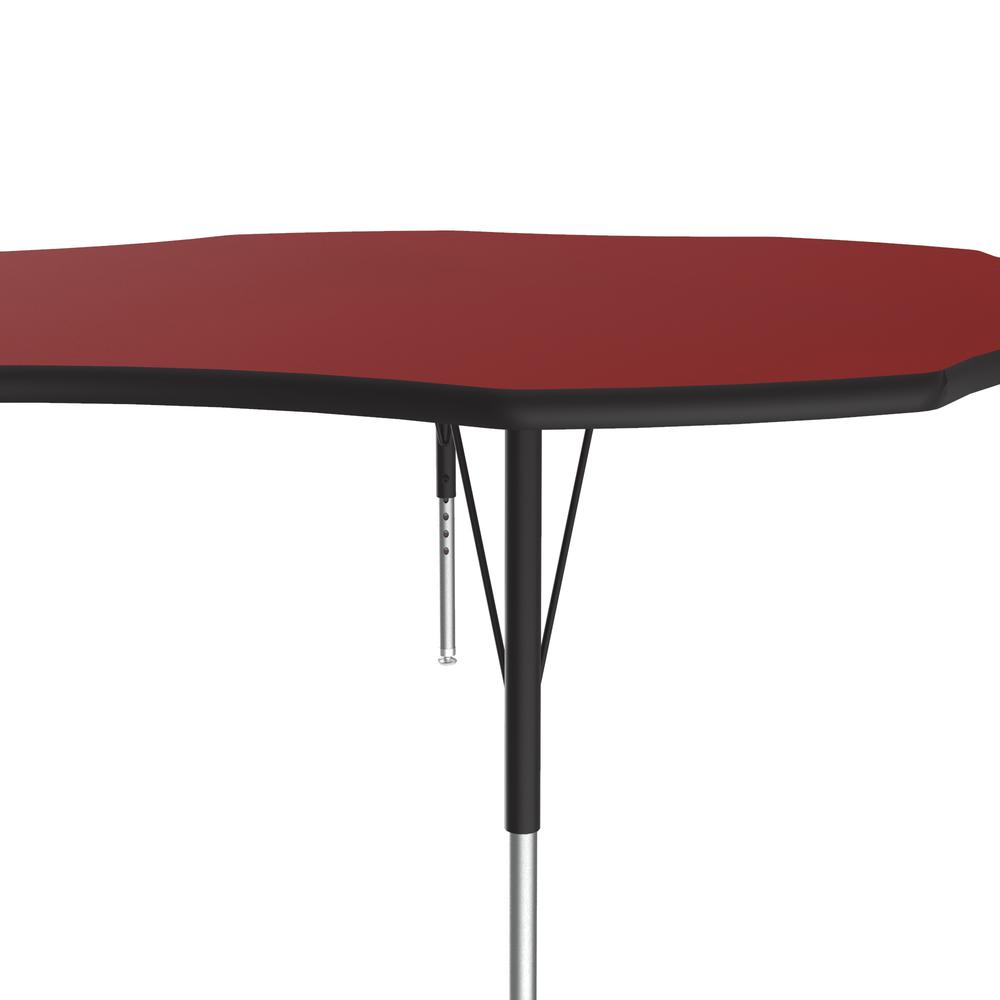 Deluxe High-Pressure Top Activity Tables, 60x60" FLOWER, RED BLACK/CHROME. Picture 3