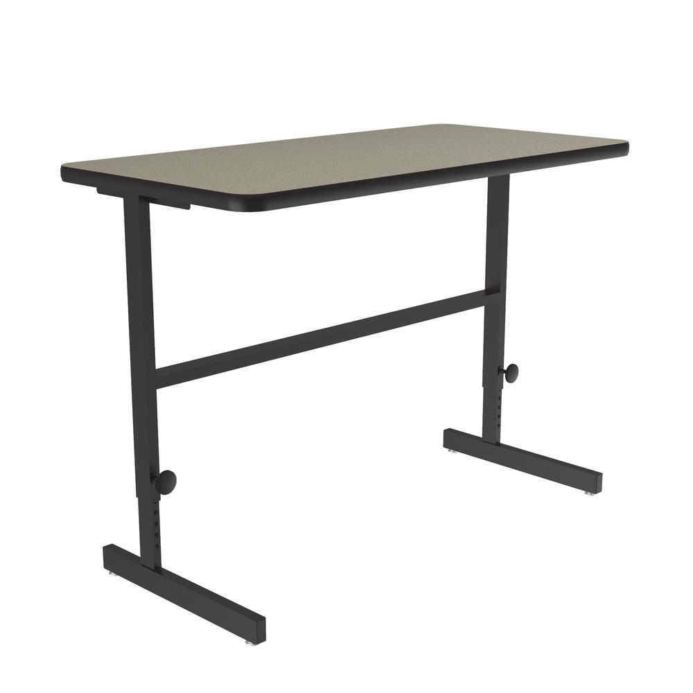 Deluxe High-Pressure Laminate Top Adjustable Standing  Height Work Station, 24x48" RECTANGULAR SAVANNAH SAND BLACK. Picture 1
