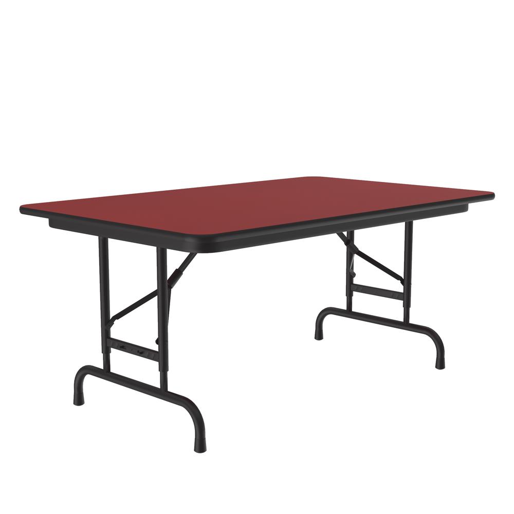 Adjustable Height High Pressure Top Folding Table, 30x48" RECTANGULAR RED BLACK. Picture 1