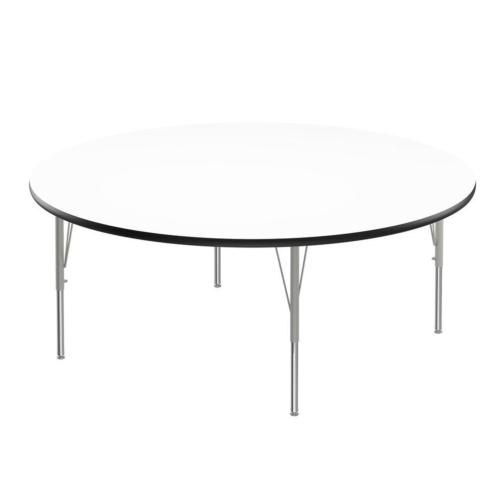 Deluxe High-Pressure Top Activity Tables, 60x60" ROUND WHITE, SILVER MIST. Picture 7