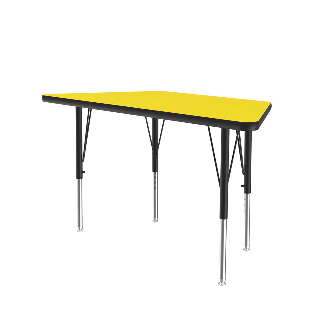 Deluxe High-Pressure Top Activity Tables 24x48", TRAPEZOID, YELLOW  BLACK/CHROME. Picture 8