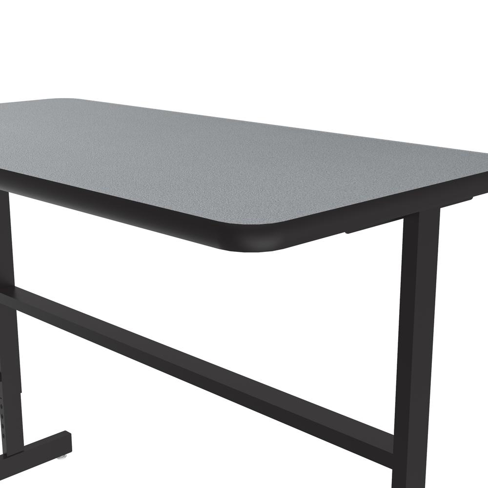 Deluxe High-Pressure Laminate Top Adjustable Standing  Height Work Station 24x48" RECTANGULAR, GRAY GRANITE, BLACK. Picture 1