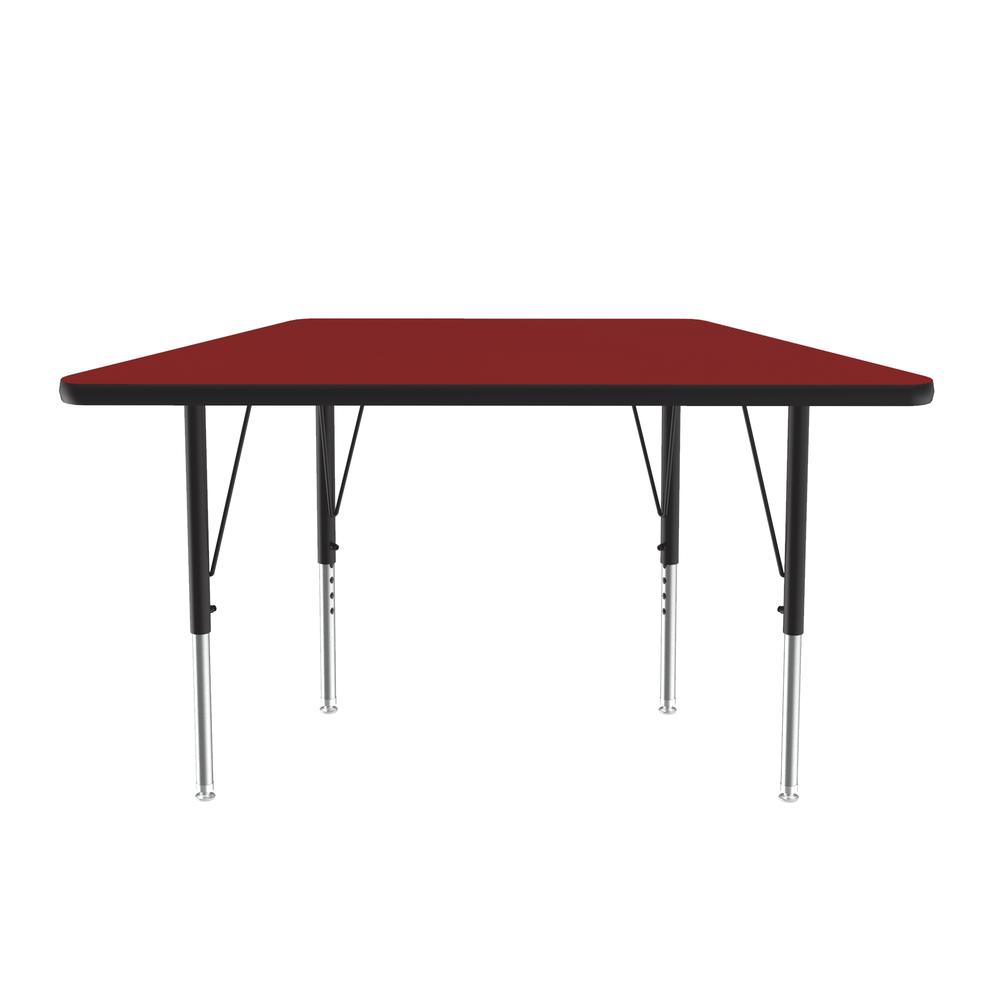Deluxe High-Pressure Top Activity Tables 24x48", TRAPEZOID RED, BLACK/CHROME. Picture 2