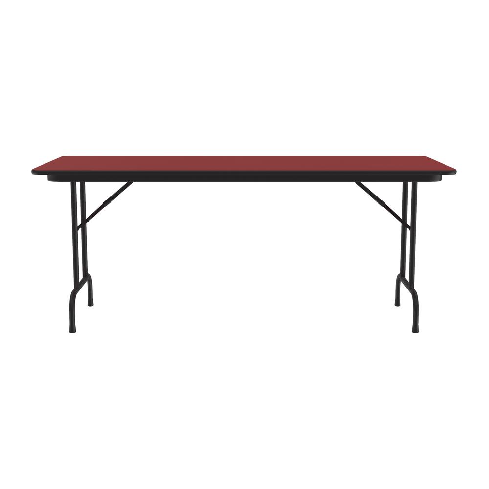 Deluxe High Pressure Top Folding Table 30x96" RECTANGULAR RED, BLACK. Picture 8