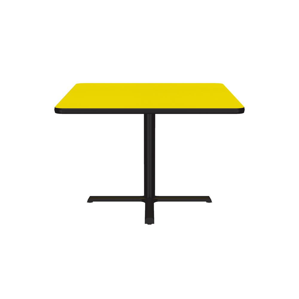 Table Height Deluxe High-Pressure Café and Breakroom Table 42x42" SQUARE, YELLOW BLACK. Picture 2