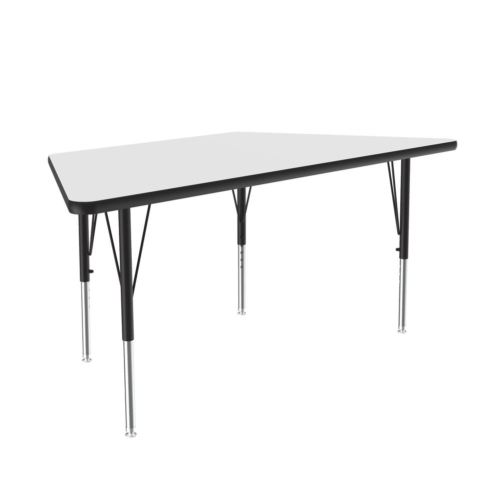 Deluxe High-Pressure Top Activity Tables 30x60" TRAPEZOID, WHITE BLACK/CHROME. Picture 2