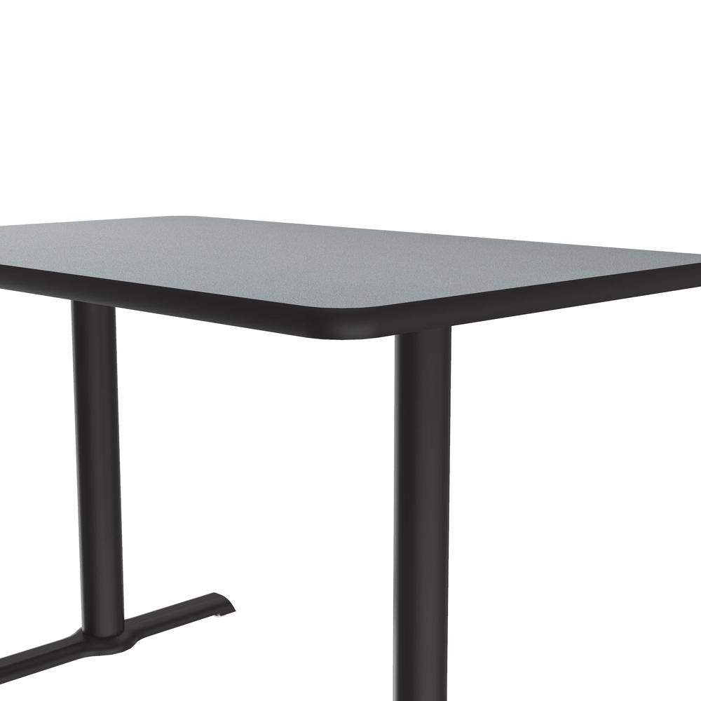 Table Height Deluxe High-Pressure Café and Breakroom Table, 30x48" RECTANGULAR GRAY GRANITE, BLACK. Picture 8