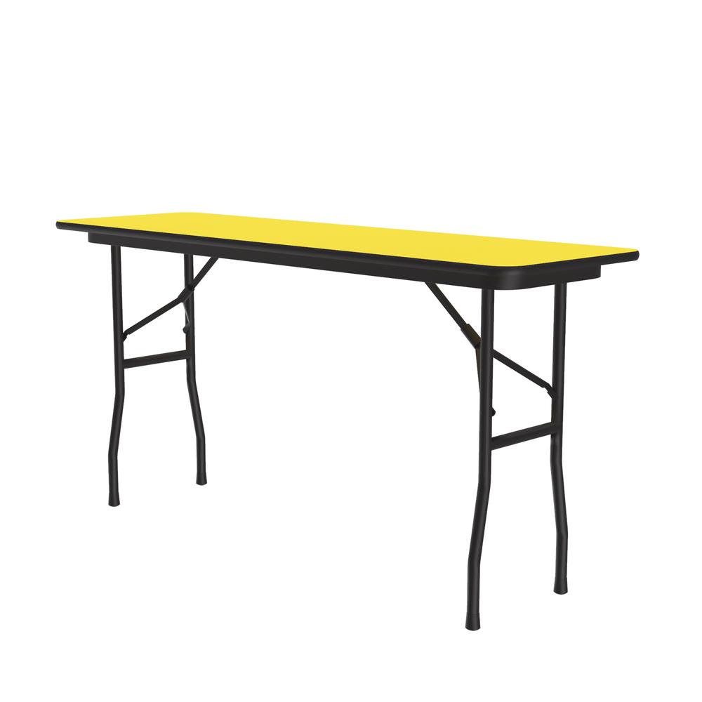 Deluxe High Pressure Top Folding Table, 18x96", RECTANGULAR YELLOW BLACK. Picture 1