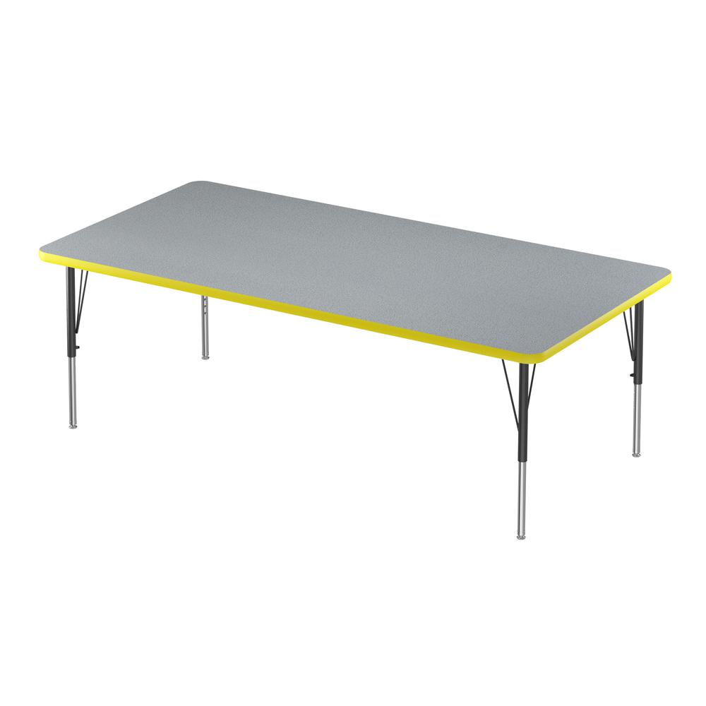 Commercial Laminate Top Activity Tables 36x72" RECTANGULAR, GRAY GRANITE, BLACK. Picture 8