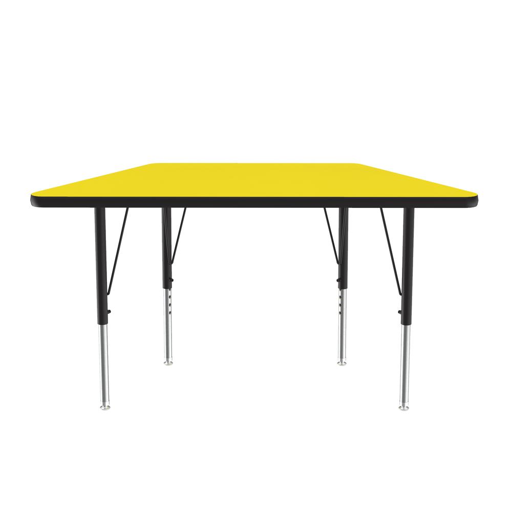 Deluxe High-Pressure Top Activity Tables 24x48", TRAPEZOID, YELLOW  BLACK/CHROME. Picture 3