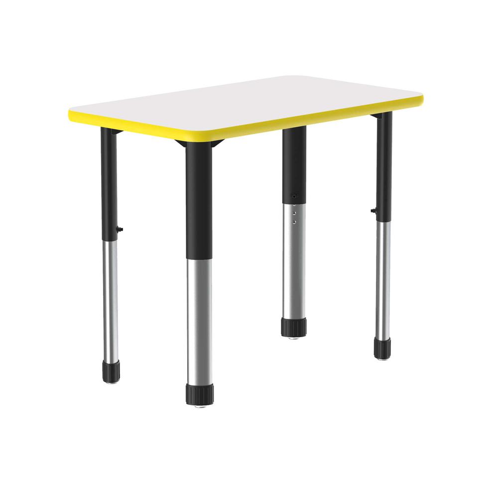 Markerboard-Dry Erase High Pressure Collaborative Desk 34x20" RECTANGULAR FROSTY WHITE, BLACK/CHROME. Picture 8