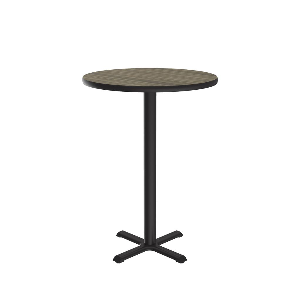 Bar Stool/Standing Height Deluxe High-Pressure Café and Breakroom Table, 24x24", ROUND, COLONIAL HICKORY, BLACK. Picture 5