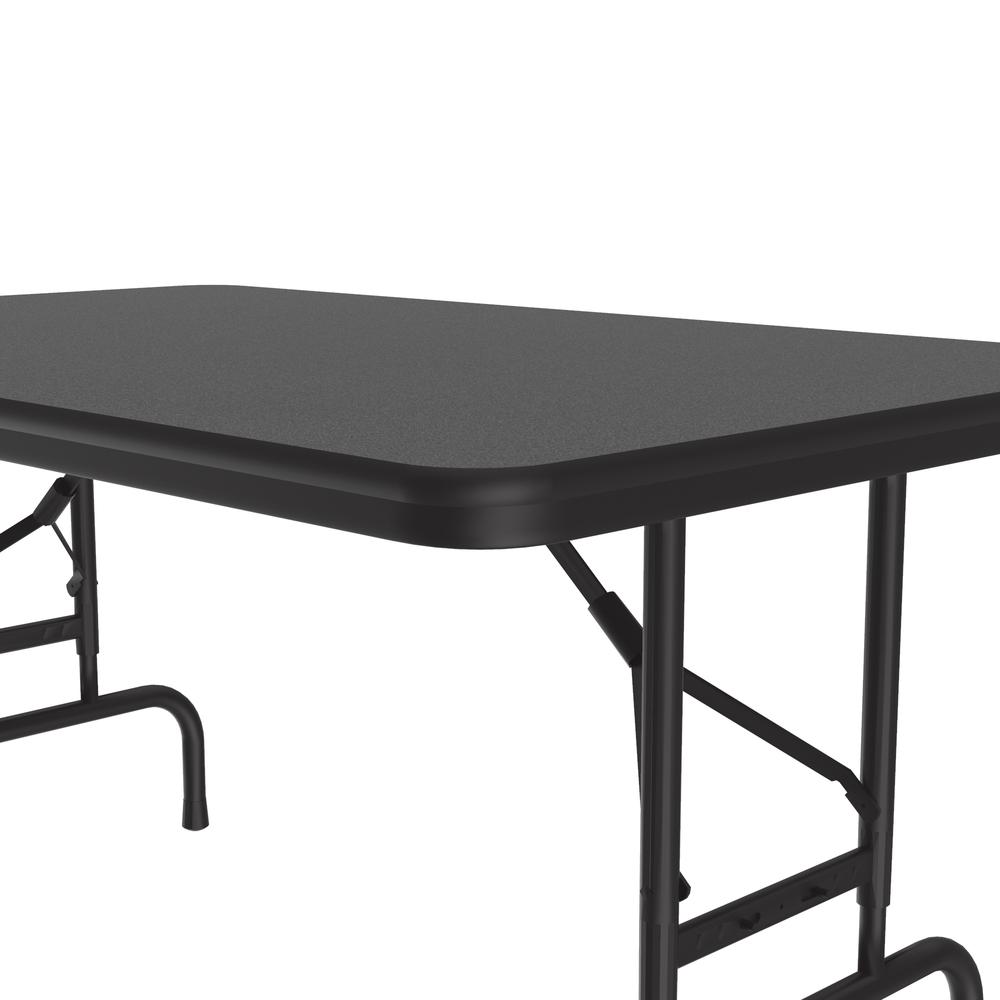 Adjustable Height Econoline Melamine Top Folding Table 30x48", RECTANGULAR BLACK GRANITE, BLACK. Picture 6