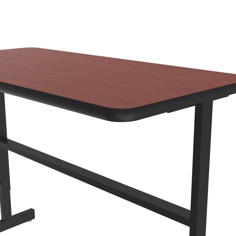 Deluxe High-Pressure Laminate Top Adjustable Standing  Height Work Station 24x48", RECTANGULAR CHERRY BLACK. Picture 2