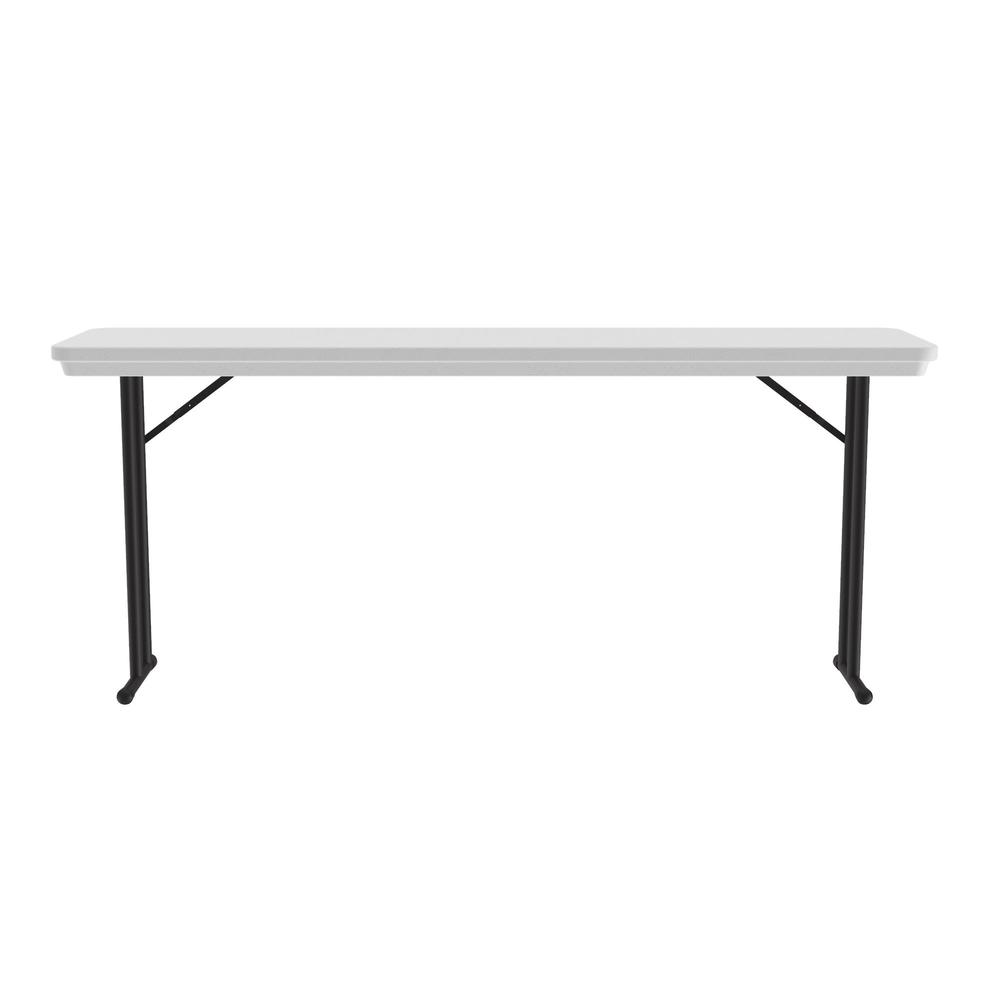 Correctional Facility Tamper-Resistant Commercial Blow-Molded Plastic Folding Tables, 18x72", RECTANGULAR, GRAY GRANITE, BLACK. Picture 7
