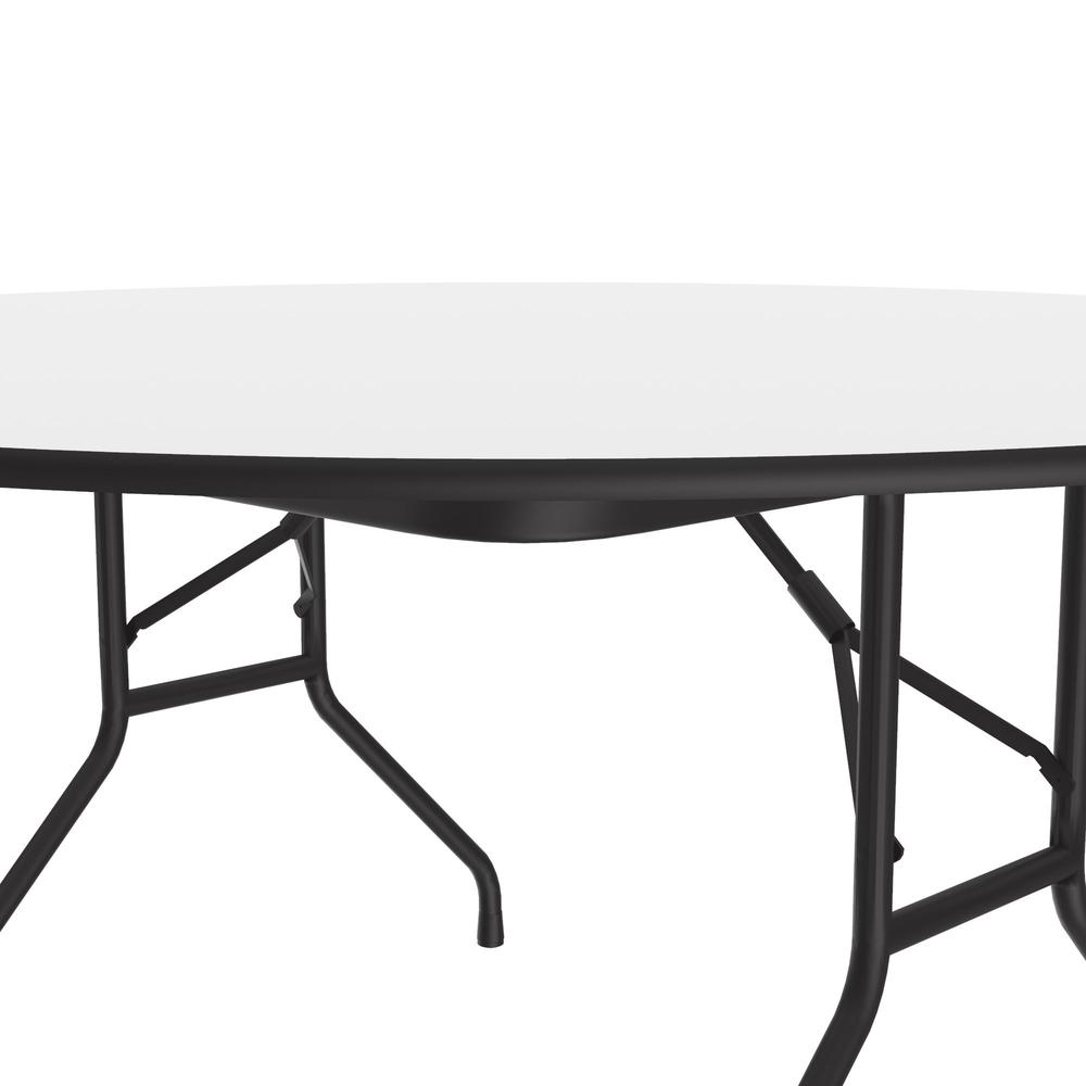 Deluxe High Pressure Top Folding Table, 60x60" ROUND, WHITE BLACK. Picture 1