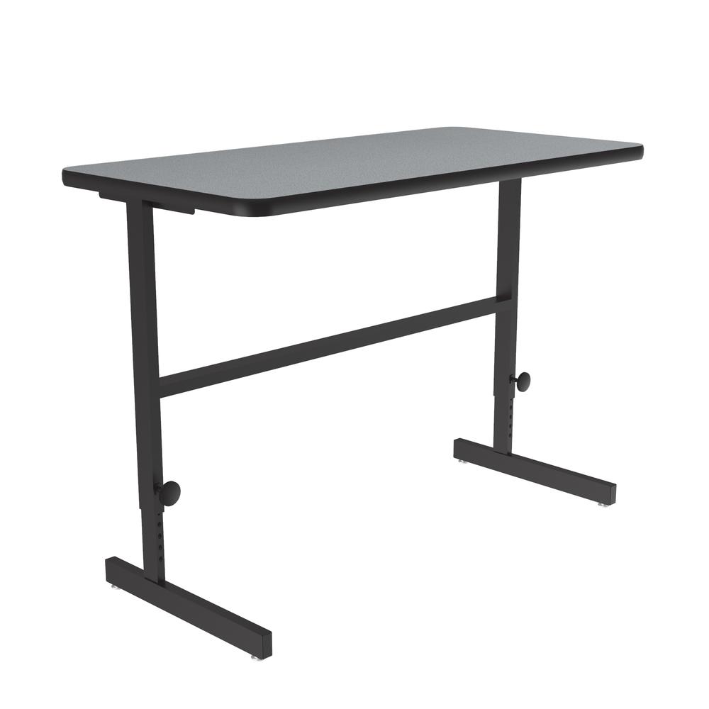 Deluxe High-Pressure Laminate Top Adjustable Standing  Height Work Station 24x48" RECTANGULAR, GRAY GRANITE, BLACK. Picture 3