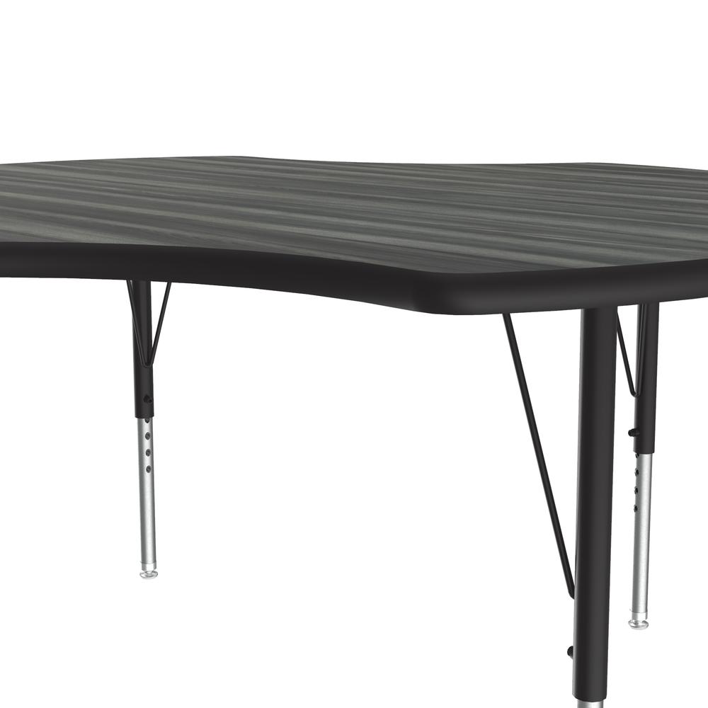 Deluxe High-Pressure Top Activity Tables, 48x48", CLOVER, NEW ENGLAND DRIFTWOOD BLACK/CHROME. Picture 4