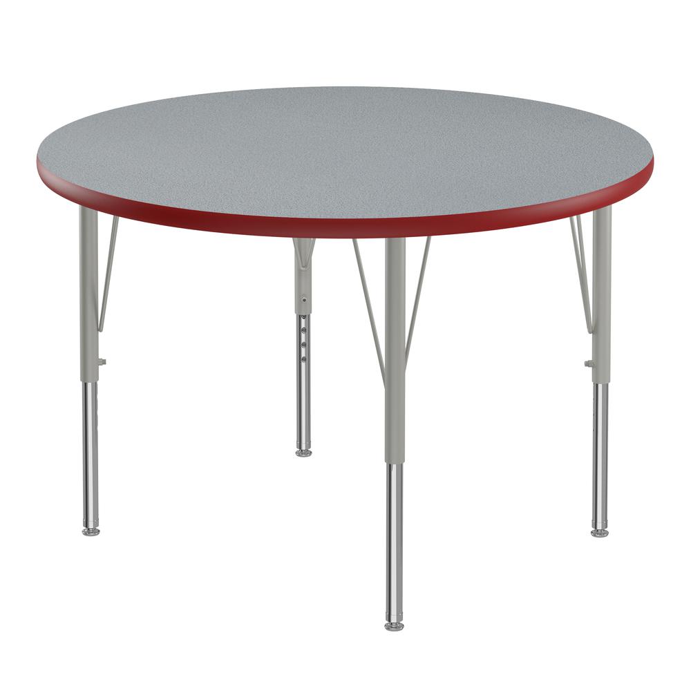 Deluxe High-Pressure Top Activity Tables, 36x36" ROUND, GRAY GRANITE SILVER MIST. Picture 1