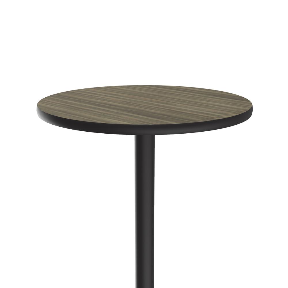Bar Stool/Standing Height Deluxe High-Pressure Café and Breakroom Table, 30x30" ROUND, COLONIAL HICKORY BLACK. Picture 7