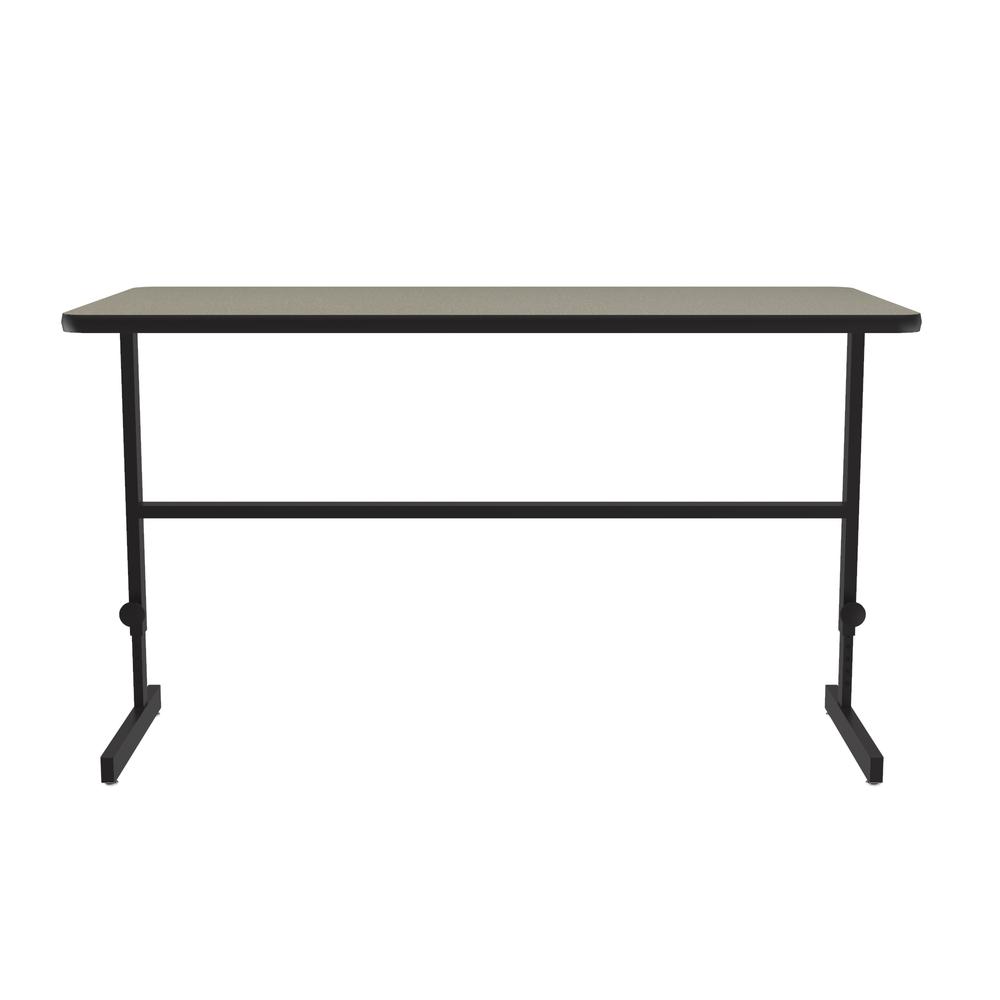 Deluxe High-Pressure Laminate Top Adjustable Standing  Height Work Station 30x60", RECTANGULAR SAVANNAH SAND BLACK. Picture 5
