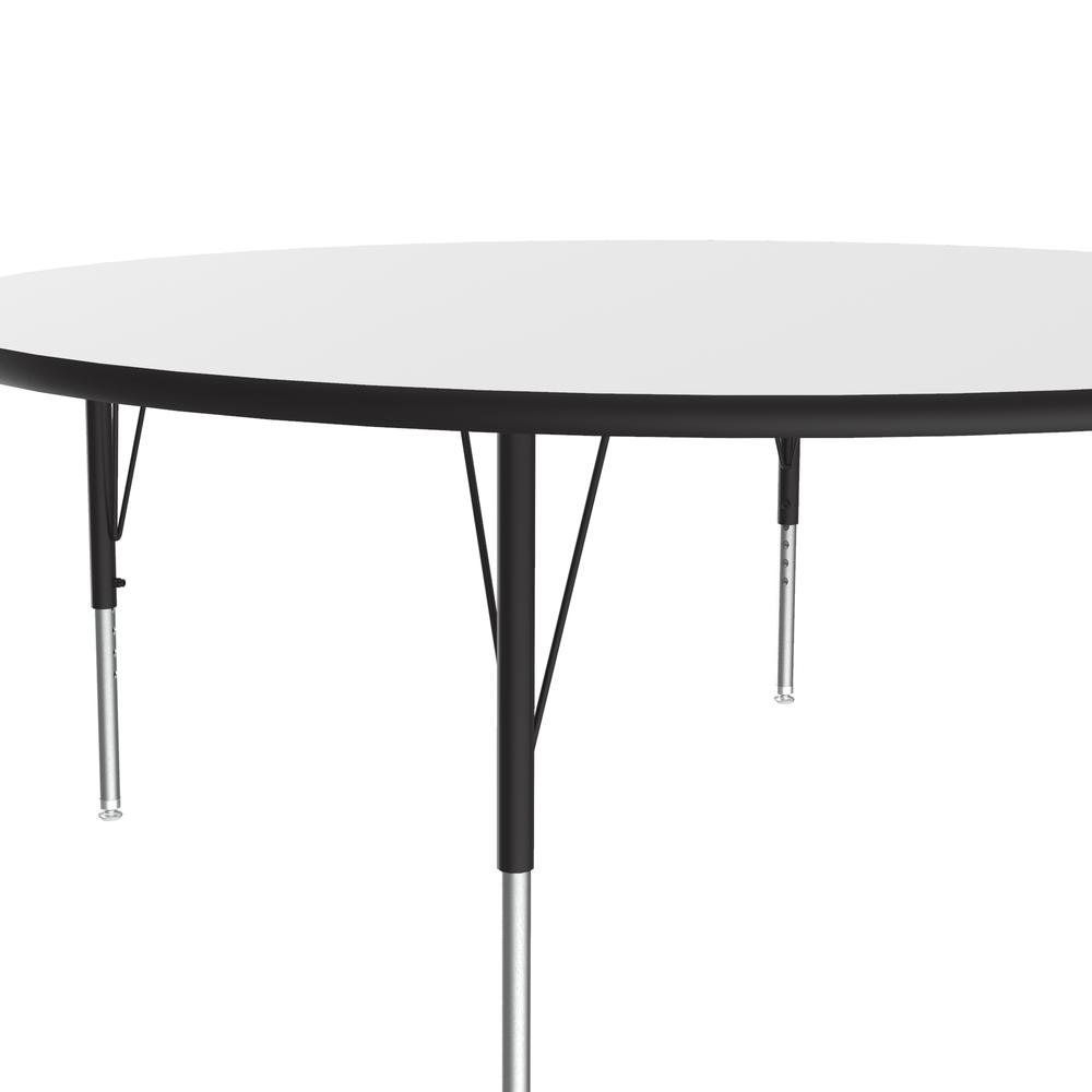 Markerboard-Dry Erase  Deluxe High Pressure Top - Activity Tables 60x60", ROUND FROSTY WHITE BLACK/CHROME. Picture 5